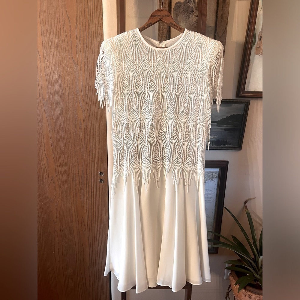 Vintage 70’s After Dark Ivory Lace Bodice Dress Size 8